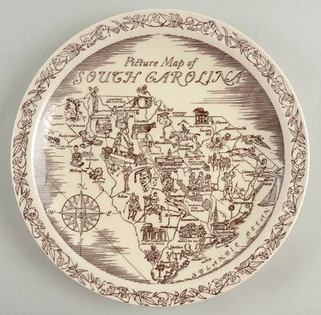 State Map Plate South Carolina - No Box-South Carolina Motif 1