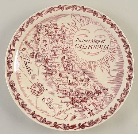 State Map Plate California - No Box-California Motif 1-Red