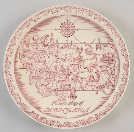 State Map Plate Montana - No Box-Montana Motif 1