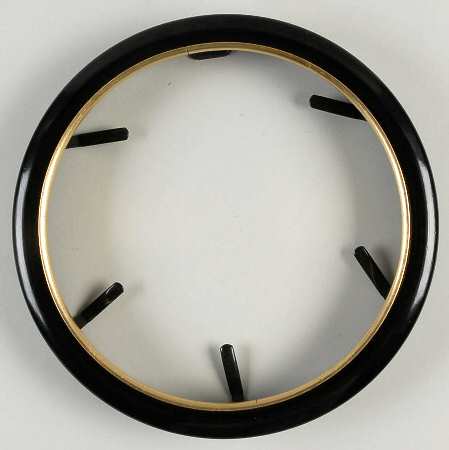 Van Hygan & Smythe Plate Accessories Black Lacquer-Russian Frame-Gilded Rim - No Box