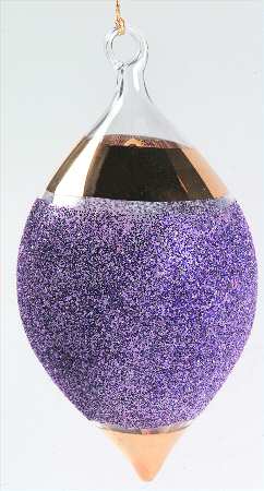 Vietri Crystal Christmas Ornament Gold W/Purple Ornament - Boxed