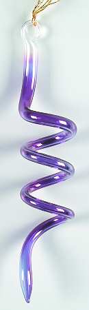 Vietri Crystal Christmas Ornament Purple Spiral - No Box