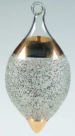 Vietri Crystal Christmas Ornament Gold W/Silver Ornament - No Box
