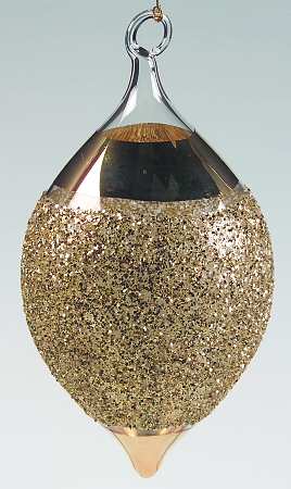 Vietri Crystal Christmas Ornament Gold W/Gold Ornament - No Box