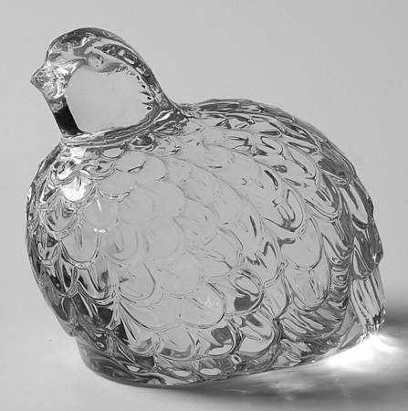 Val St Lambert Paperweight Quail - Boxed
