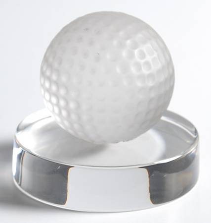 Val St Lambert Paperweight Trophy Golf - Boxed