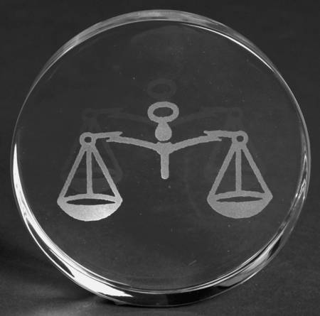 Val St Lambert Paperweight Cylinder-Libra - Boxed