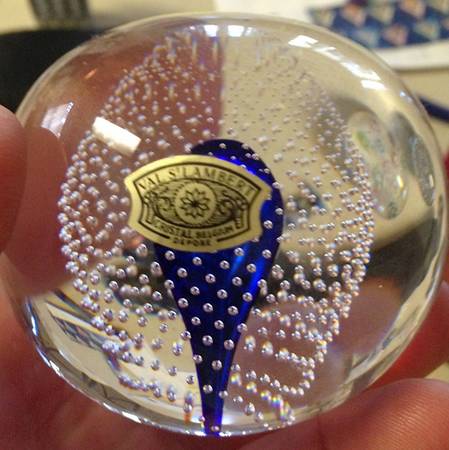 Val St Lambert Paperweight Symphony Small-Blue - Boxed