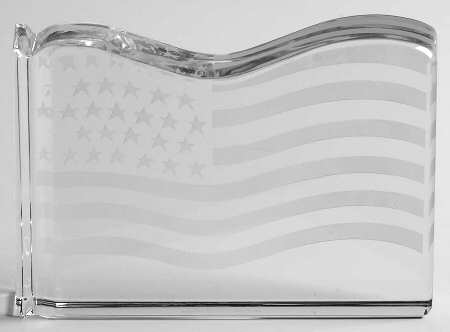 Val St Lambert Paperweight American Flag - Boxed