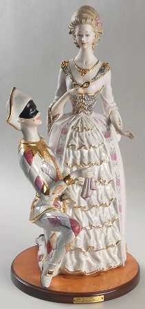 Vittorio Sabadin Capodimonte Figurines Harlequin & Columbine - Boxed
