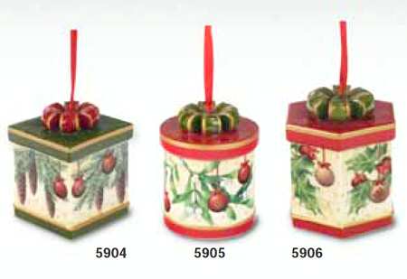 Fantasy Ornaments Square Gift Box: Pine Cone - Boxed