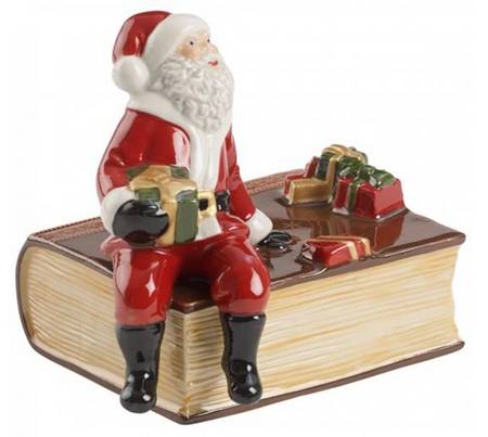 Nostalgic Melody Santa On Book - With Box