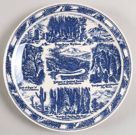 Parks Plates Carlsbad Caverns New Mexico - No Box-New Mexico Motif 2-Blue