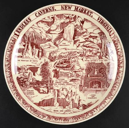 Parks Plates Endless Caverns New Market Virginia - No Box-Virginia Motif 1-Red
