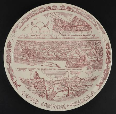 Parks Plates Grand Canyon Arizona - No Box-Arizona Motif 2-Red