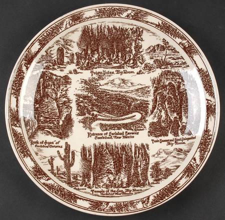 Parks Plates Carlsbad Caverns New Mexico - No Box-New Mexico Motif 2-Brown