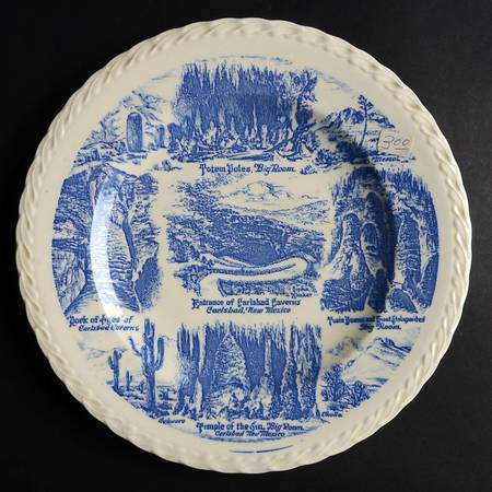 Parks Plates Carlsbad Caverns New Mexico - No Box-New Mexico Motif 1-Blue