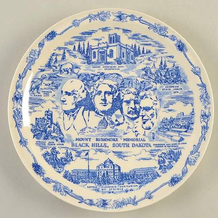 Parks Plates Mount Rushmore Memorial-Black Hills - No Box-South Dakota Motif 1