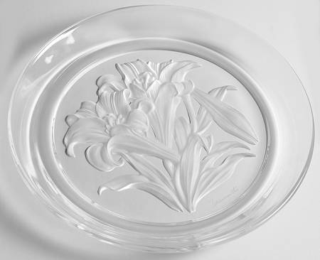 Vinardi Crystal Flower Plates Lily - With Box