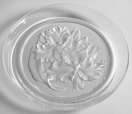 Vinardi Crystal Flower Plates Orchid - No Box