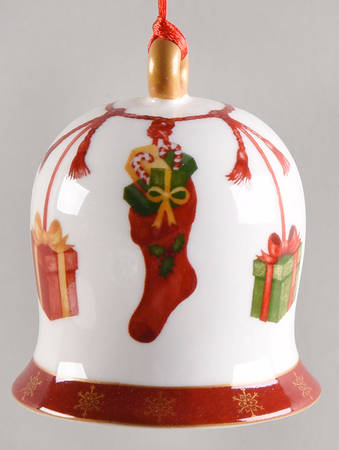 Annual Christmas Bell Ornament Stocking - Present - With Box Bx2019