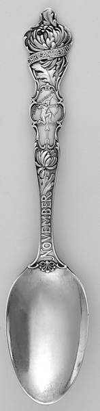 Birthday Zodiac Spoons November-Sagitarius-Chrysanthemum - No Box