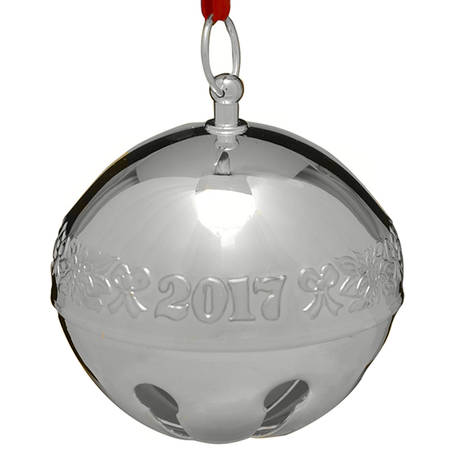 Sleigh Bell-Silverplate Ornament Ribbons & Flowers - No Box
