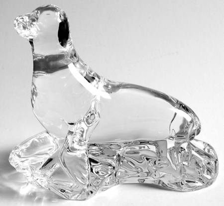 Waterford Crystal Figurine Sea Lion/Seal On Rock - Boxed
