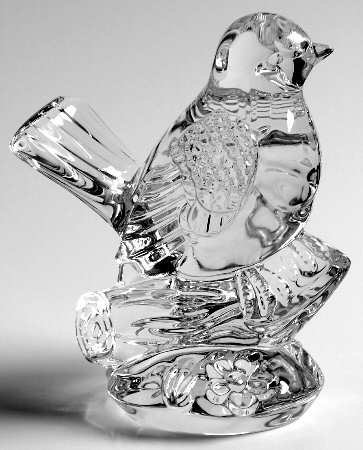 Waterford Crystal Figurine Robin - Bird On Branch - With Box 108