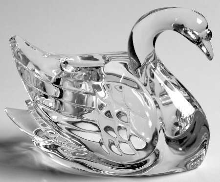 Waterford Crystal Figurine Swan Candlestick-Single - Boxed