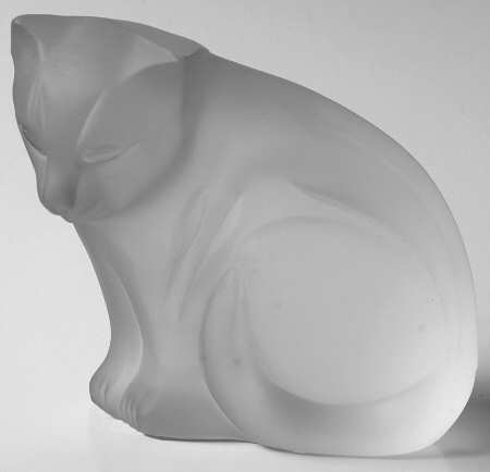 Waterford Crystal Figurine Cat Looking Down-Frosted - No Box