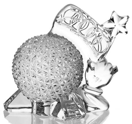 Waterford Crystal Paperweight 2000 Epcot Spaceship Earth - No Box