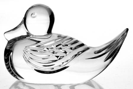 Waterford Crystal Paperweight Duck-Vertical Cuts On Wing - Boxed