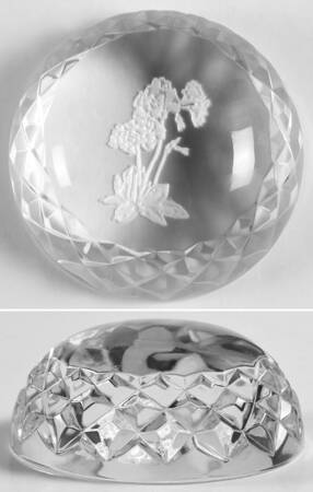 Waterford Crystal Paperweight Dome-Frosted Flower - No Box