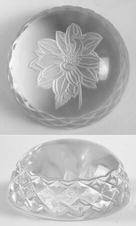 Waterford Crystal Paperweight Etched Flower - Boxed