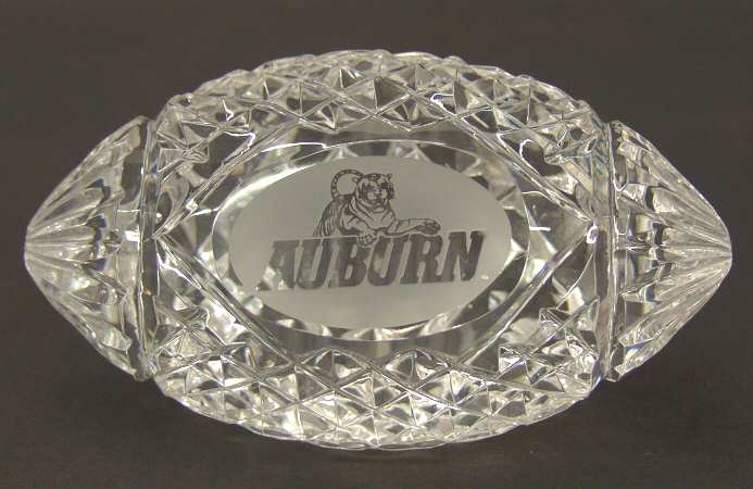 Waterford Crystal Paperweight Football-Auburn-Tiger - Boxed