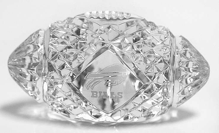 Waterford Crystal Paperweight Football-Buffalo Bills - With Box