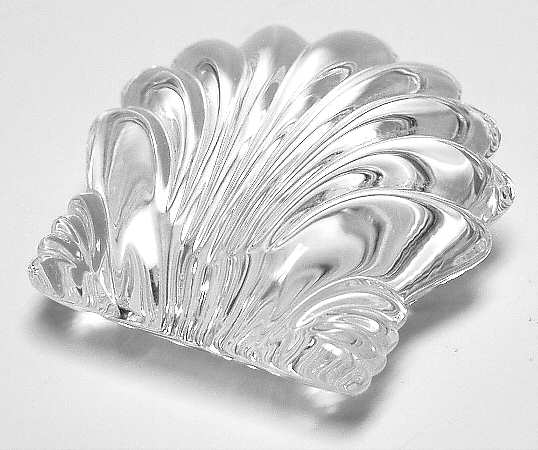 Waterford Crystal Paperweight Clear Scallop-Hand Cooler - No Box
