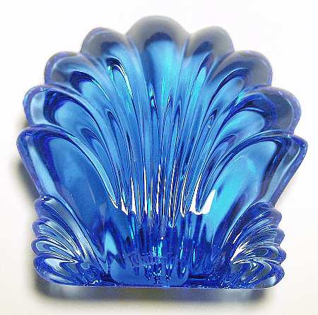 Waterford Crystal Paperweight Blue Scallop-Hand Cooler - No Box