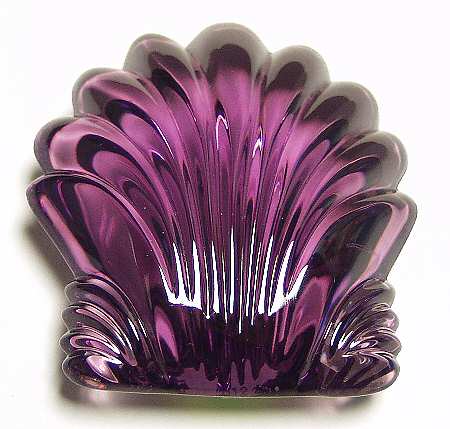 Waterford Crystal Paperweight Amethyst Scallop-Hand Cooler - Boxed