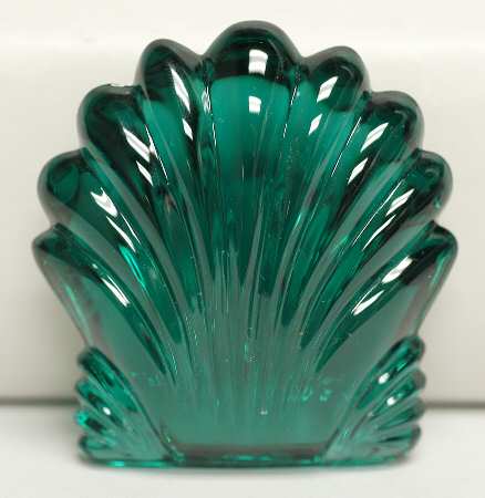 Waterford Crystal Paperweight Teal Scallop-Hand Cooler - Boxed