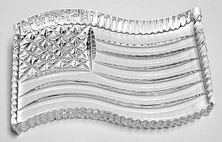 Waterford Crystal Paperweight American Flag - Boxed