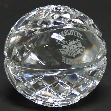 Waterford Crystal Paperweight Basketball-Charlotte Hornets - Boxed