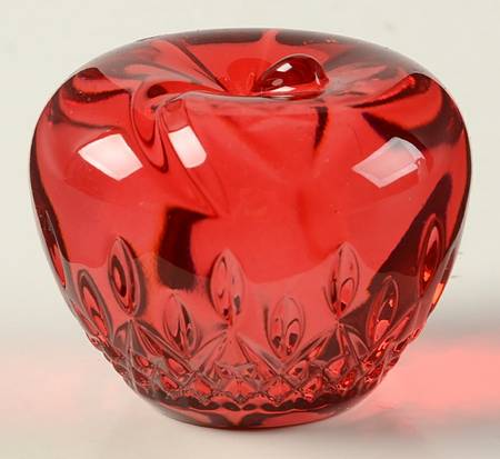 Waterford Crystal Paperweight Apple - Red - No Box