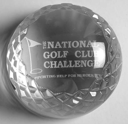 Waterford Crystal Paperweight Dome-National Golf Club Challenge - Boxed