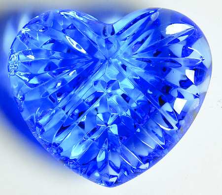 Waterford Crystal Paperweight Blue Heart-Hand Cooler - Boxed