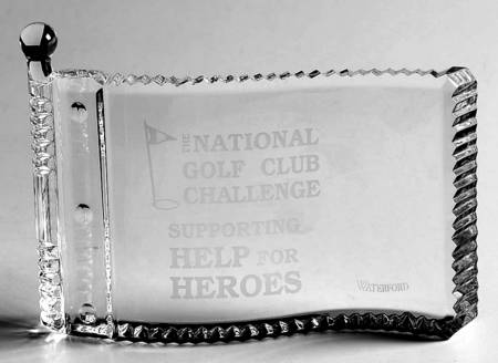 Waterford Crystal Paperweight Pin Flag-National Golf Club Challenge - With Box