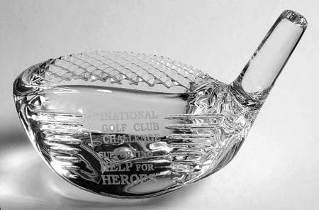 Waterford Crystal Paperweight Golf Driver Head-National Golf Club Chal - With Box Bx125*