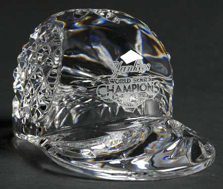 Waterford Crystal Paperweight Baseball Cap 2009 Ws Yankees - Boxed