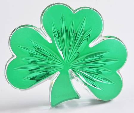 Waterford Crystal Paperweight Shamrock-Green - Boxed